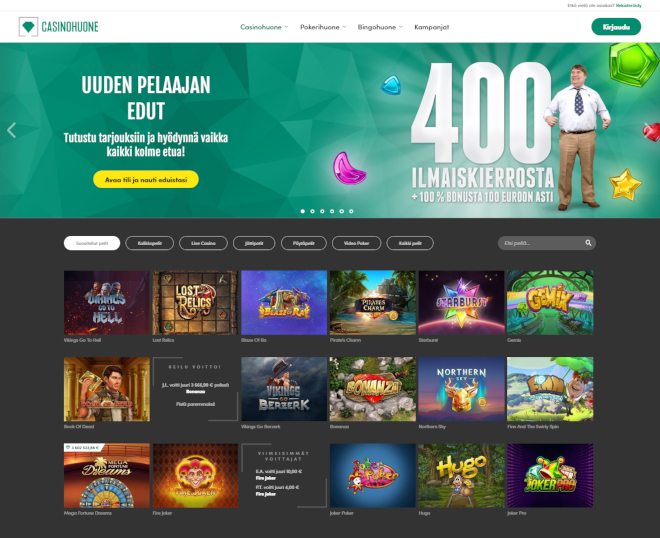 Casinohuone kokemuksia ja arvostelu - lue artikkeli niin tiedät kaiken tarvittavan pelisivustosta