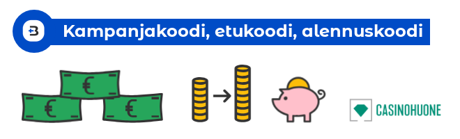 Casinohuone kampanjakoodi, etukoodi ja alennuskoodi