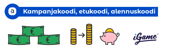 iGame kampanjakoodi etukoodi alennuskoodi