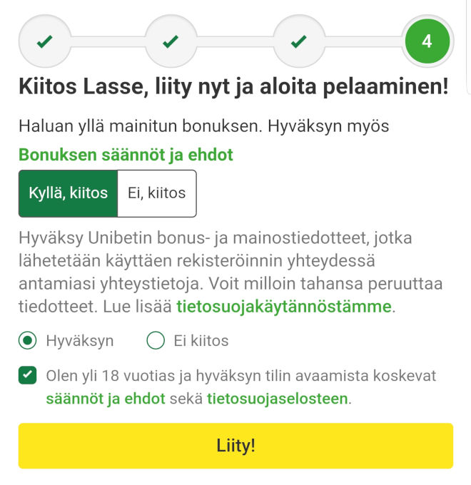 Tilaa Unibet uutiskirje