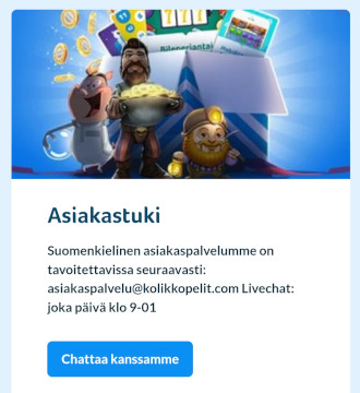 Kolikkopelit.com asiakaspalvelu