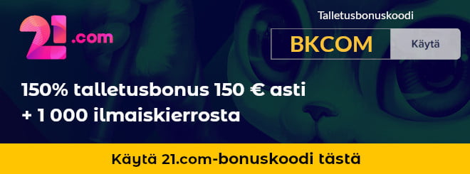 21.com casino bonuskoodilla ylimääräinen etu