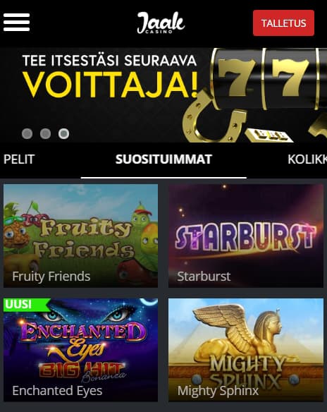 Pelit Jaak nettikasinolla kattavat kaiken tarvittavan