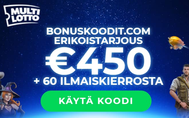 Multilotto erikoisbonus tulee sinulle klikkaamalla tältä sivulta kyseiselle kasinolle