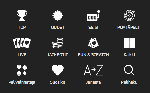pelejä on helppo selata ja etsiä hellocasinolla