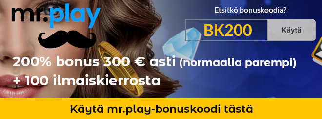 Mr Play bonuskoodi antaa kaksi kertaa paremman bonuksen