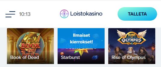 Loistokasino antaa heti bonuksena 25 kierrätysvapaata ilmaiskierrosta Starburstiin