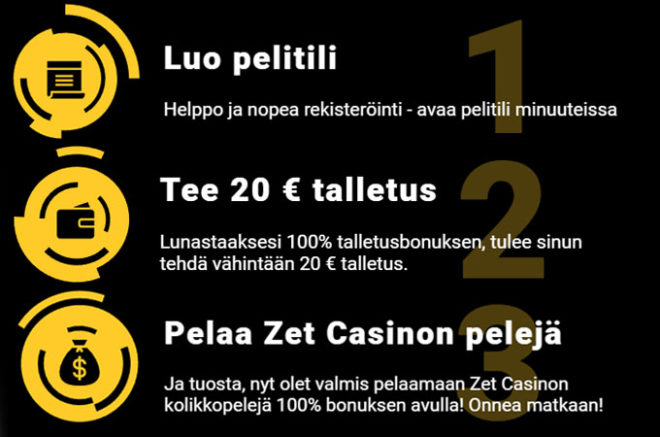 Kuinka lunastaa Zet Casinon talletusbonus