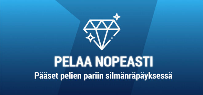 Pääset käsiksi erittäin nopeasti kolikkopelien pariin SuperNopea kasinolla.