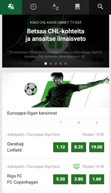 Unibet mobiili vedonlyönti