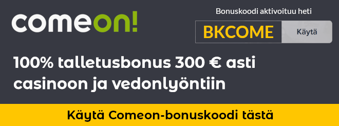 Comeon bonuskoodilla saat valita kahesta bonuksesta toisen