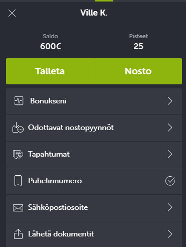 Lunastimme 200% bonuksen 600 € asti testiämme varten