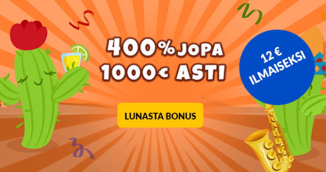 La Fiesta 400% bonus ja 12 € ilmaiseksi uusille asiakkaille