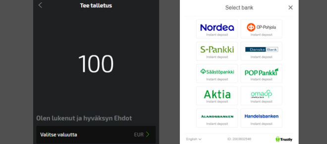 Mobilebet kotiutukset ja talletukset