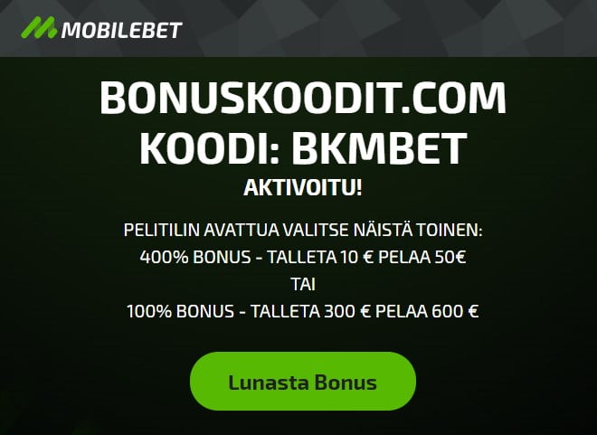 Mobilebet talletusbonus