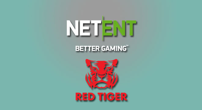 NetEnt ja red tiger logot