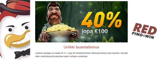 Redpingwin lauantaibonus