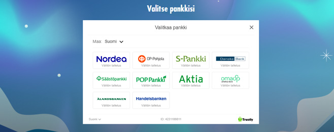 Scandibet kotiutukset ja talletukset hoitaa trustly