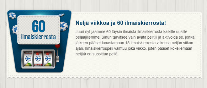 Suomiautomaatti ilmaiskierrokset ilman talletusta