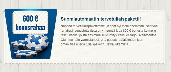 Suomiautomaatti talletusbonukset
