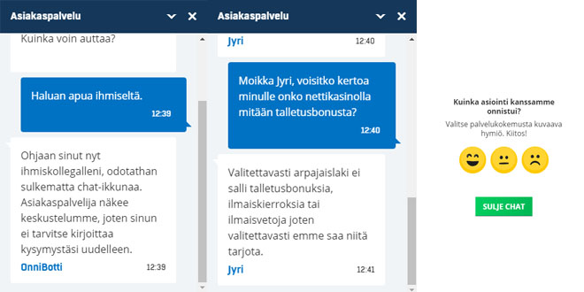 Veikkauksen asiakaspalvelua saa live-chätillä kätevästi ja nopeasti
