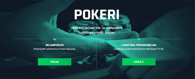 Pokeri on veikkaus.fi:n palvelu eli nettipokeri