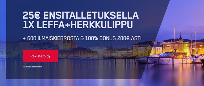 Lunasta ilmainen leffalippu + herkkupaketti 25 € talletuksella
