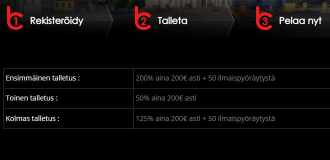 bCasino bonus ohjeet