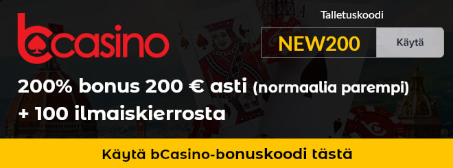 Käytä bCasino bonuskoodi jolla saat normaalia paremman ensitalletusbonuksen