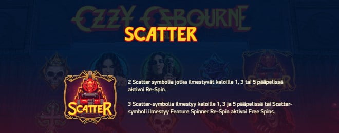 Ozzy Osbourne pelin ohjeet osa 5 Scatter symboli