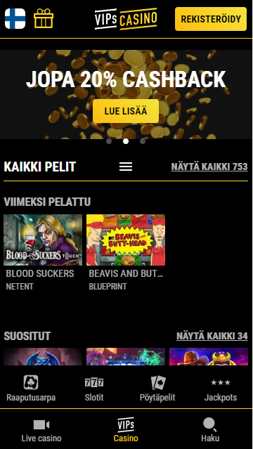 VIPscasino.com mobiilissa