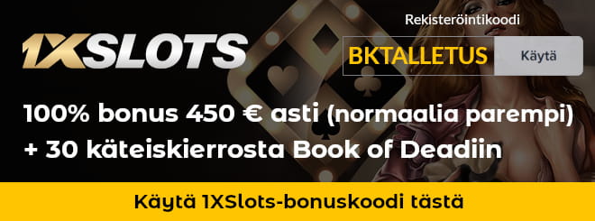 1xslots casino bonuskoodi tarjoaa normaalia paremmat edut