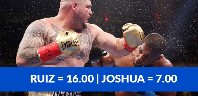 Ruiz ja Joshua vedonlyöntikertoimet