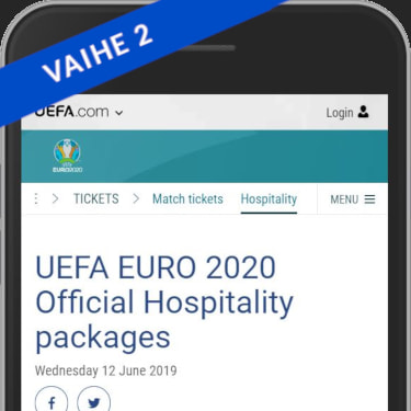 Osta Uefan Hospitaly package otteluliput