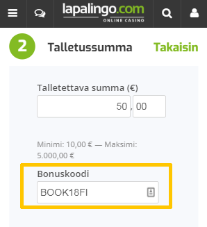 Syötä koodi LAPA2020FI sille varattuun kenttään