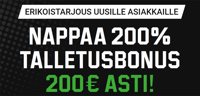 Unibet erikoistarjous joka on voimassa 23.8. asti