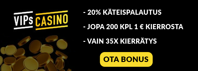 VIPsCasino.com talletusbonuksella jopa 200 kierrosta