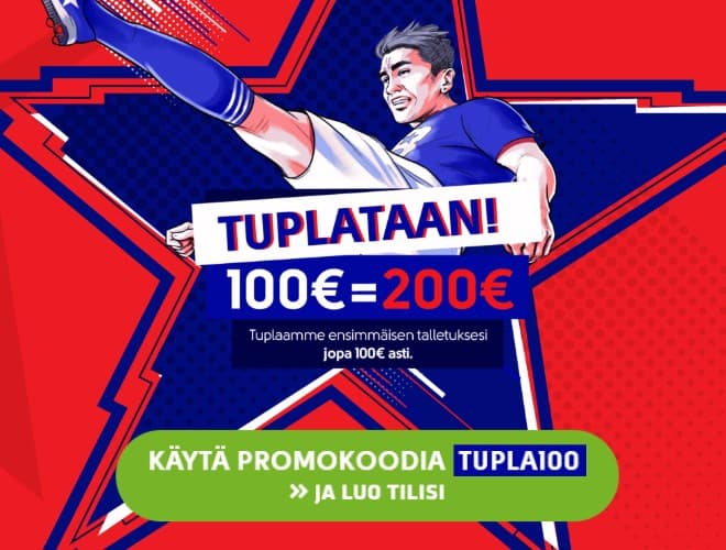 Olybet vedonlyönti tarjoaa hyvän bonuksen 100% 100 € asti