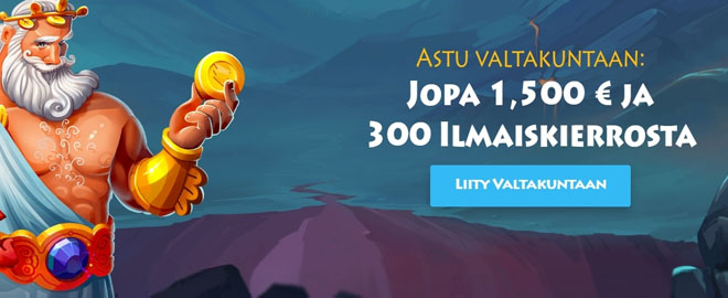 Casino Gods tarjoaa uusille asiakkaillensa 100% bonuksen 300 € asti + 300 ilmaiskierrosta