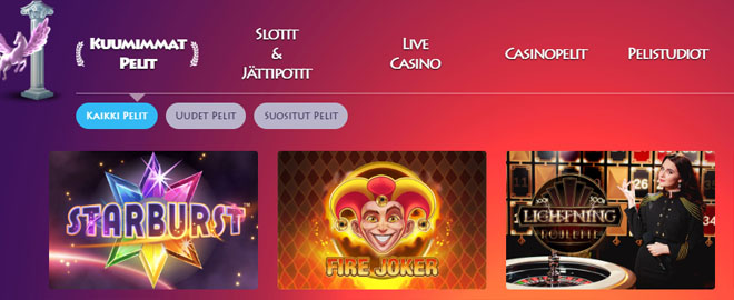 Casino gods tarjoaa laajan kattauksen positiivisia kokemuksia herättäviä pelejä