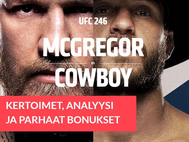Katso kertoimet McGregor vs Cerrone UFC otteluun Las Vegasissa 19.1.2020