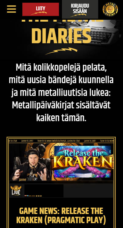 Metal Casino mobiilissa