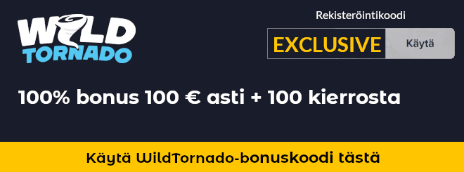 Wildtornado bonuskoodi uusille asiakkaille