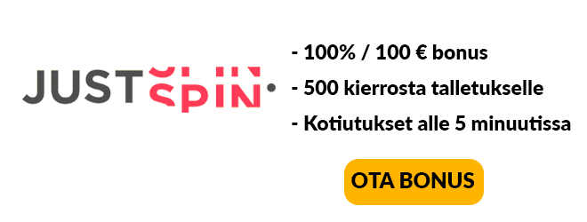 Justspin uuden asiakkaan saamat edut