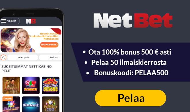 NetBet bonuskoodi antaa paremman tervetuliaisbonuksen, käytä se tästä