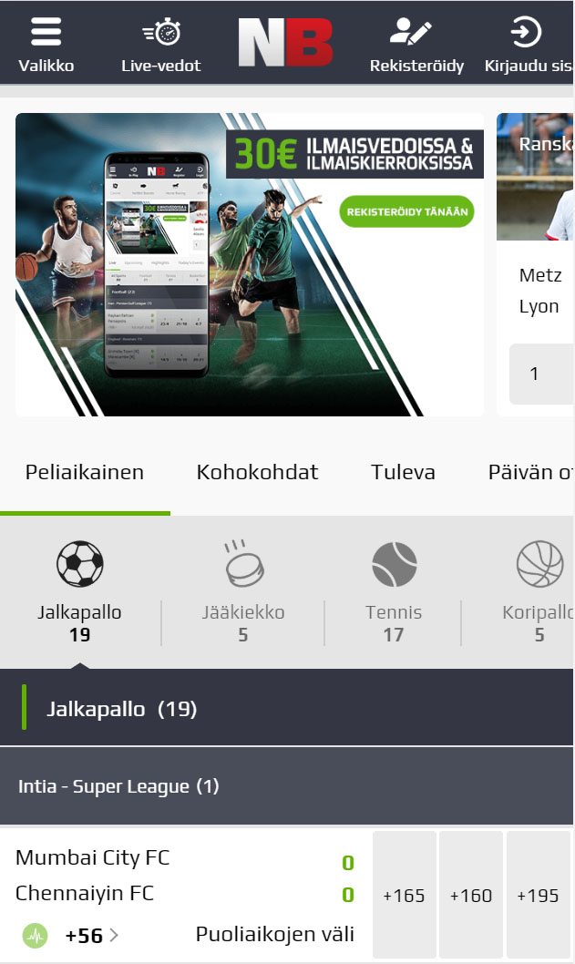 Netbet toimii myös mobiilissa