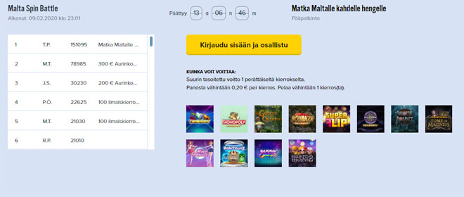 Spinbattle kampanjan ensimmäinen viikko