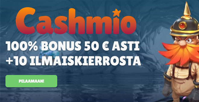 Cashmio Casinon helmikuussa 2020 päivittynyt tarjous uusille asiakkaille