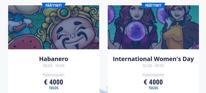 Myös aikaisemmissa turnauksissa potti oli 4 000 €