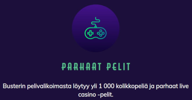 pelivalikoima uudella busterbanks casinolla